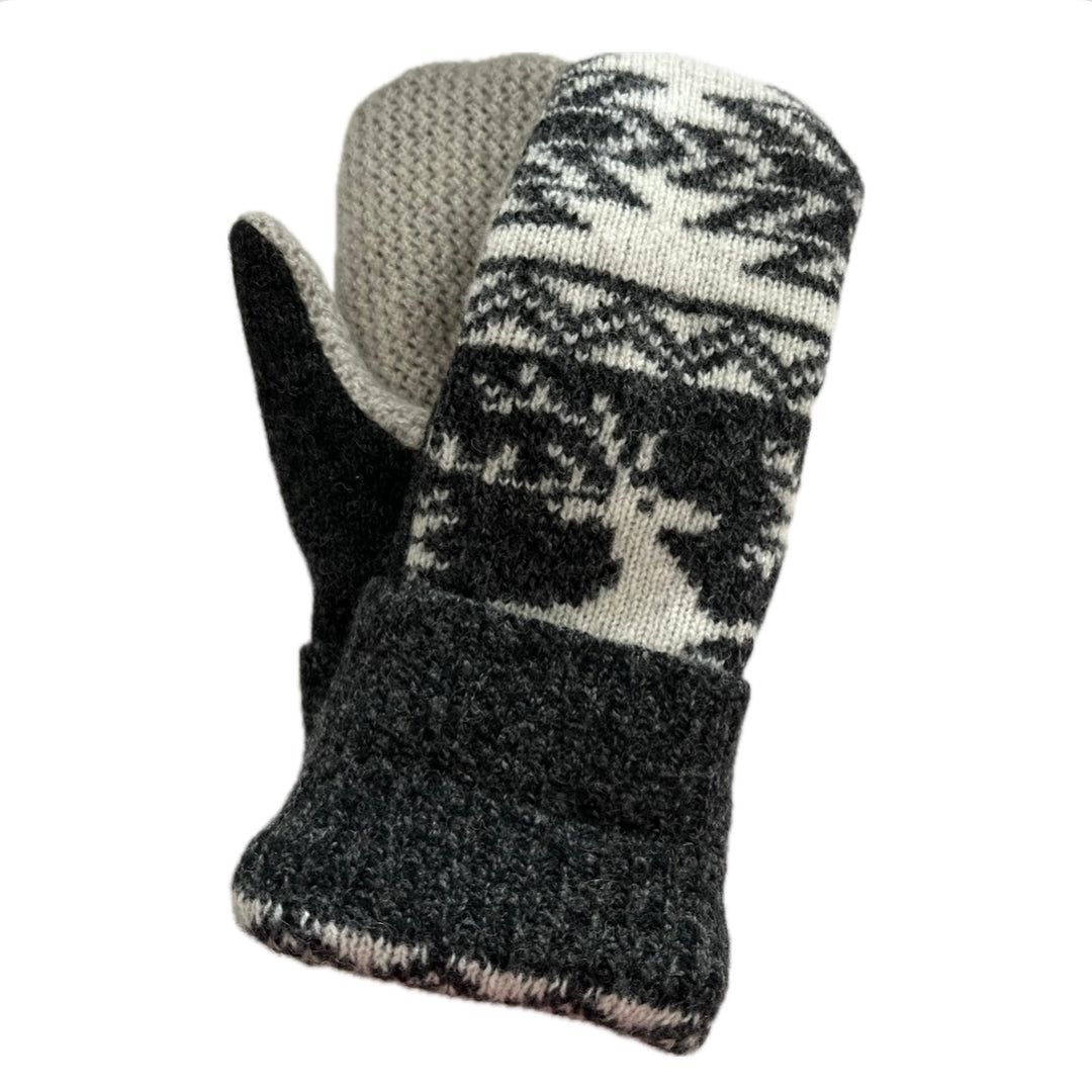 Women's Mittens - Grey & White Nordic - 1486 M/L