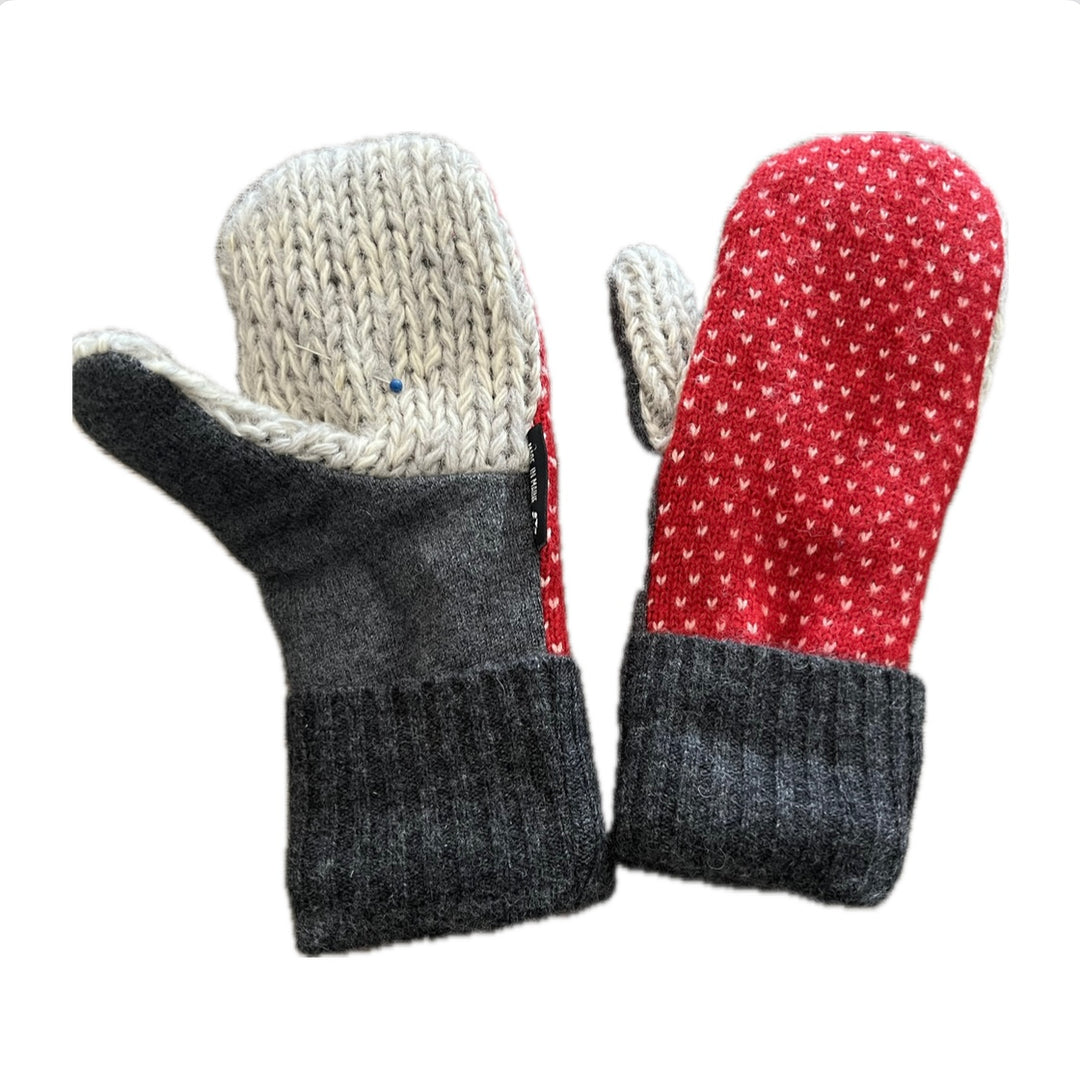 Women's Mittens - Red Nordic Small Stain