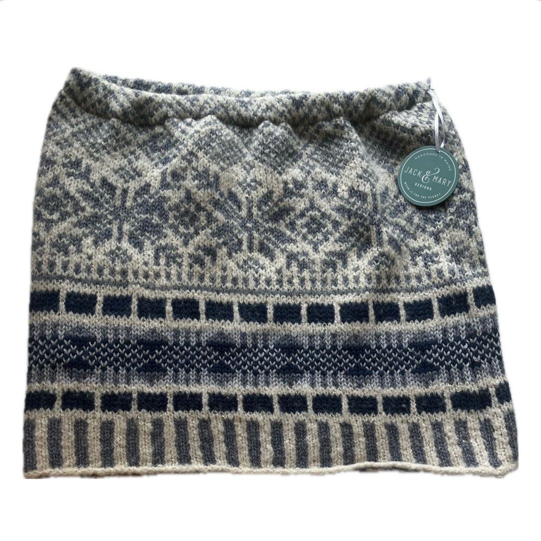 XLarge Cream and Blue Nordic Bun Warmer Skirt