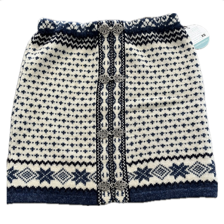 SALE X-Small Bun Warmer Skirt - White & Blue Nordic Small Stitching Repair - 200