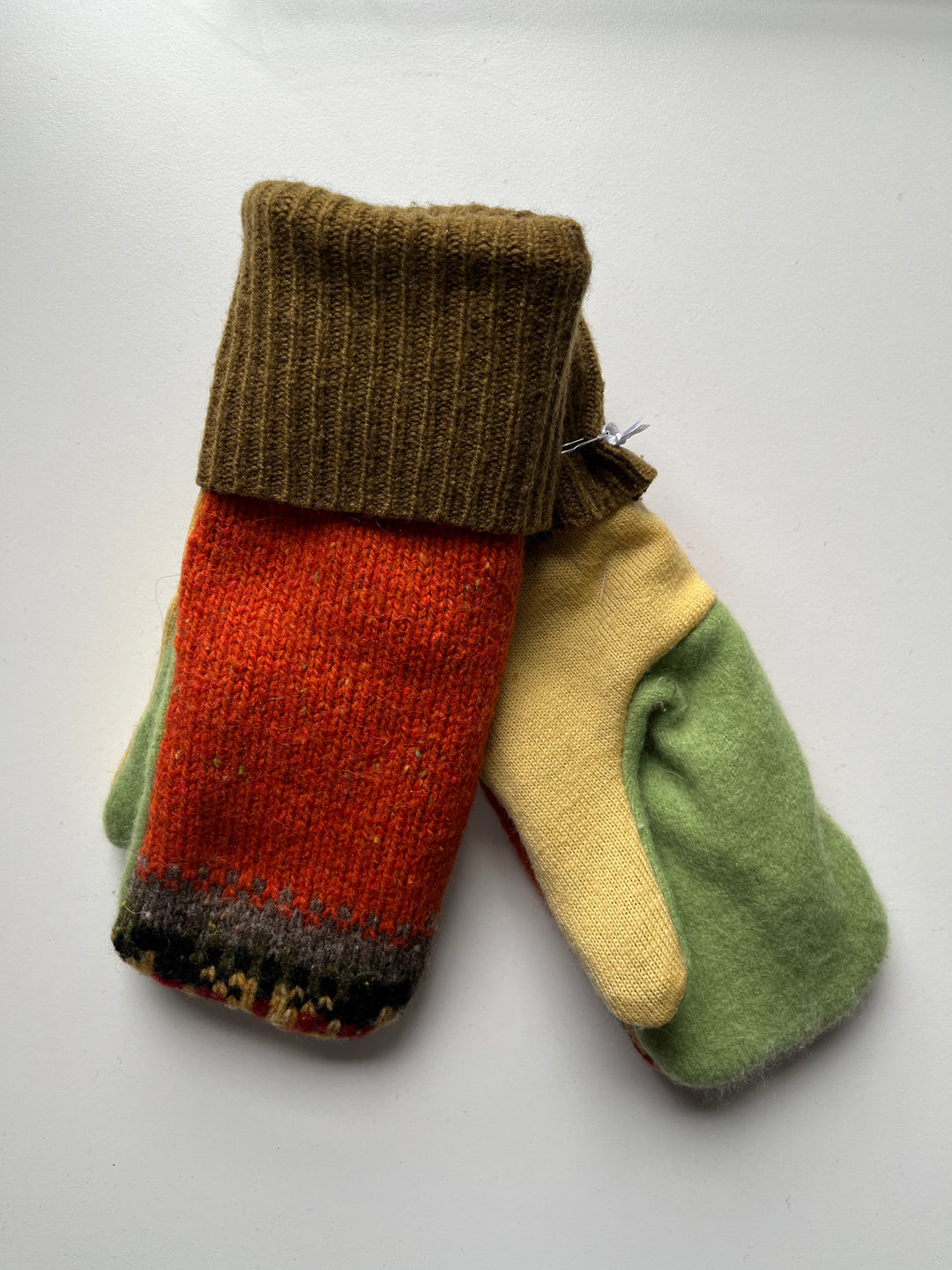 Orange, Green & Yellow Mittens