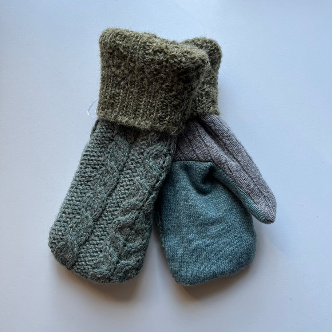 Green, Gray & Blue Mittens