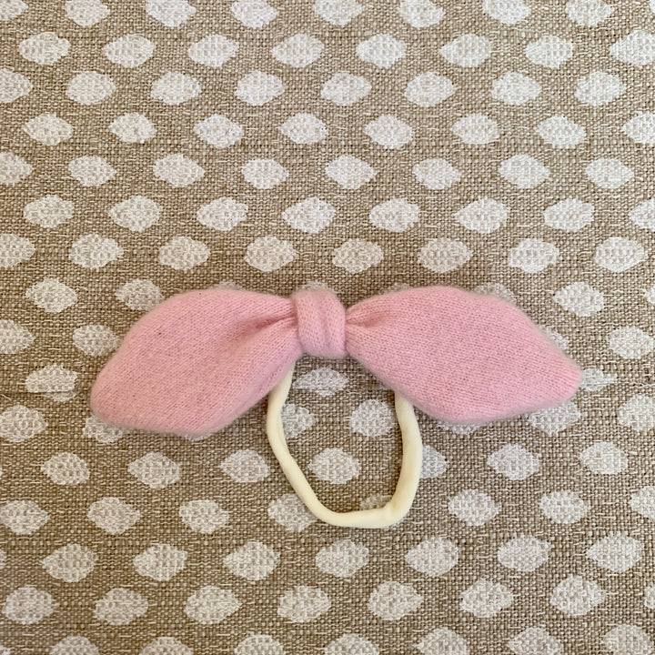 Pink Hair Bow Tie made from recycled cashmere sweaters