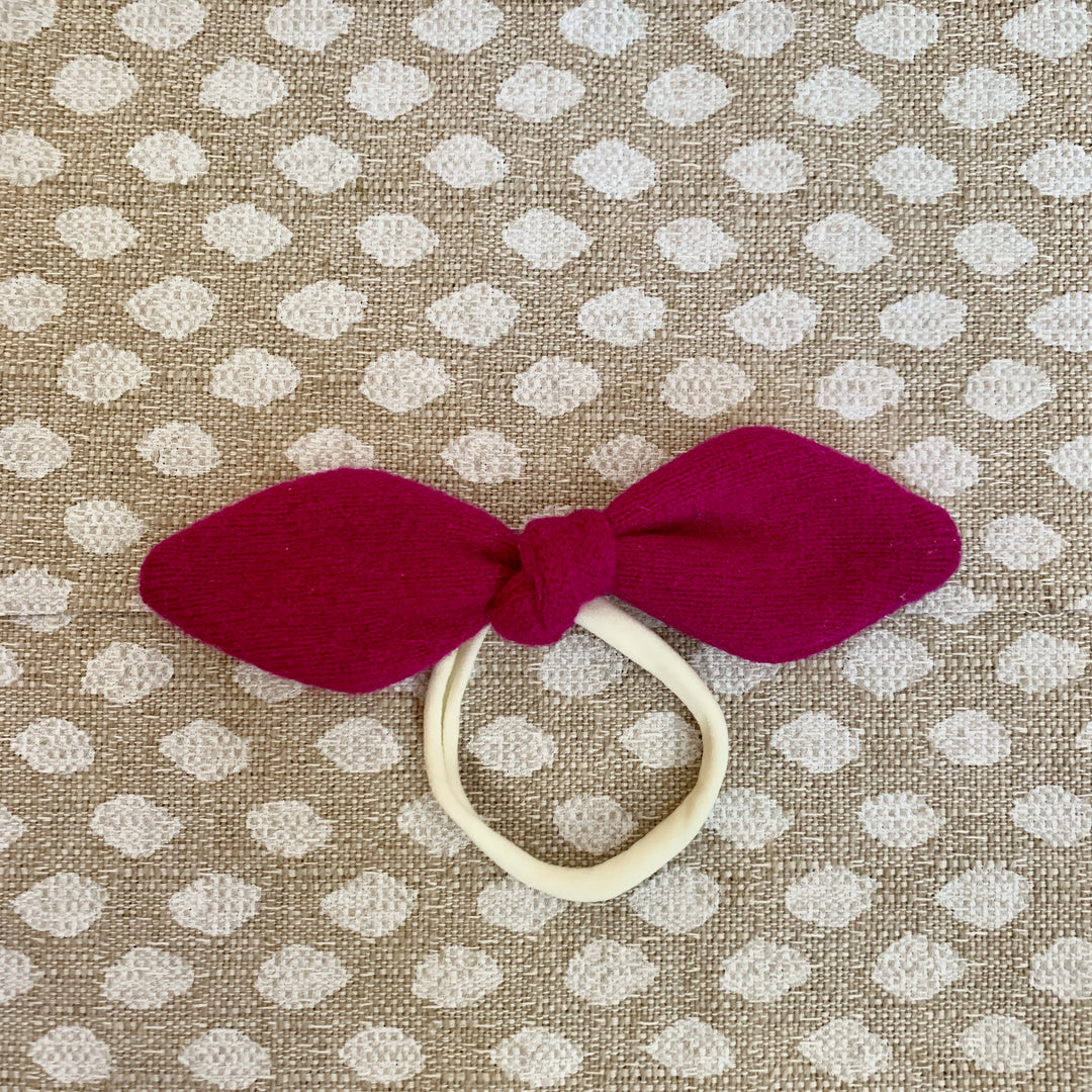 Cashmere hair bow, hot pink