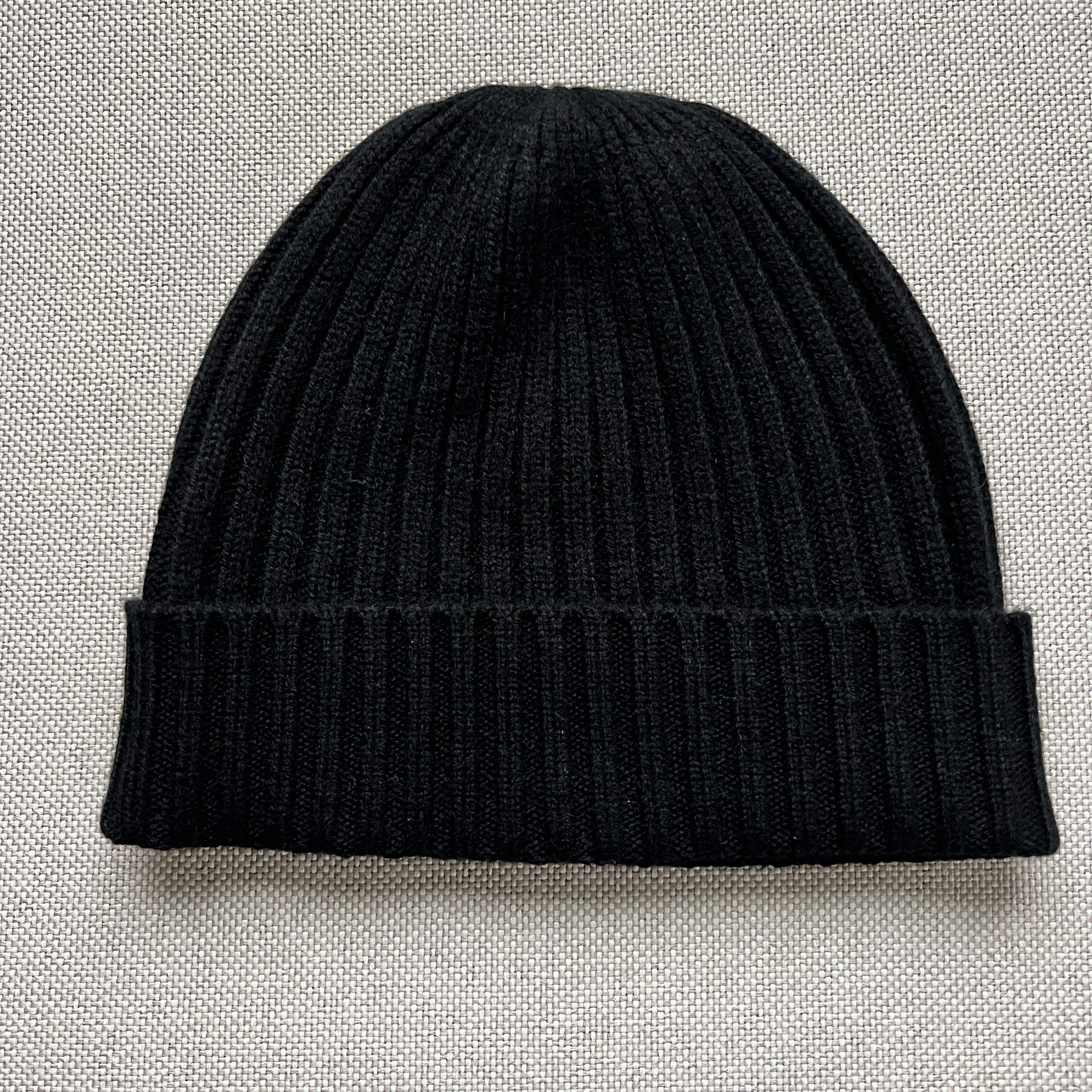 wagamama Cashmere Knit Cap ブラック Black Cashmere Hat - 100% Mongolian Cashmere – Battulga Cashmere