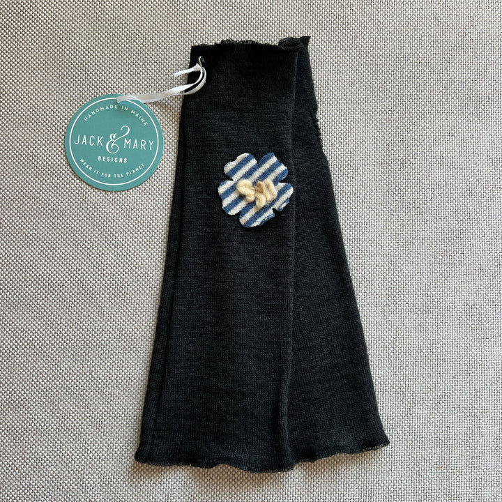 Fit & Flare Fingerless Charcoal & Blue/White 158