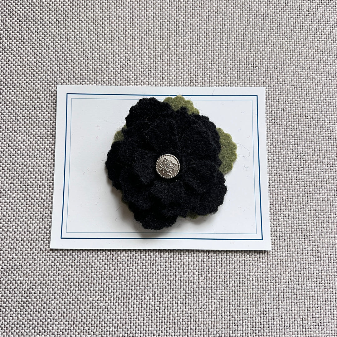 Flower Pin, Black 159 – Jack and Mary Designs
