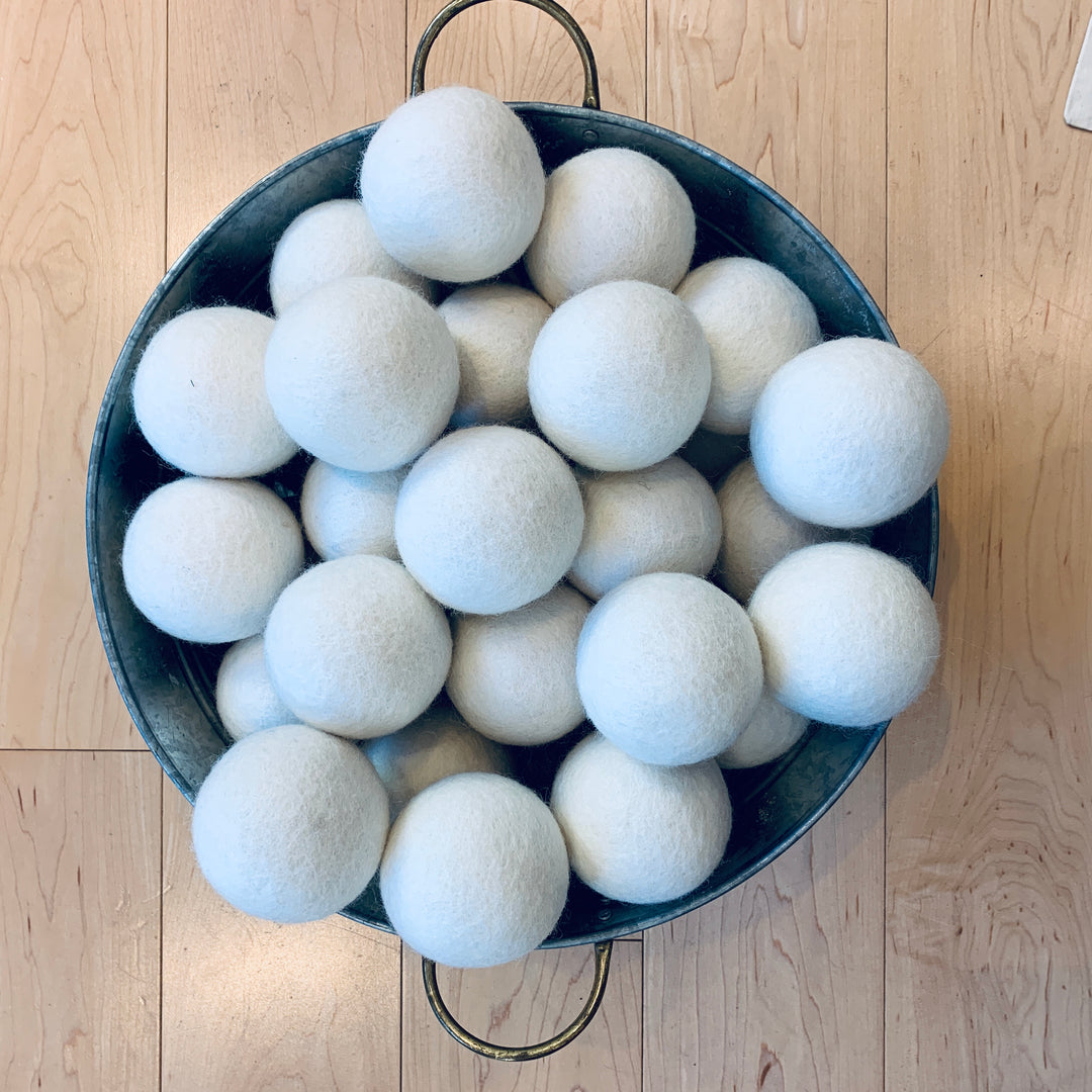 100% Wool Dryer Balls, Set of 4, White